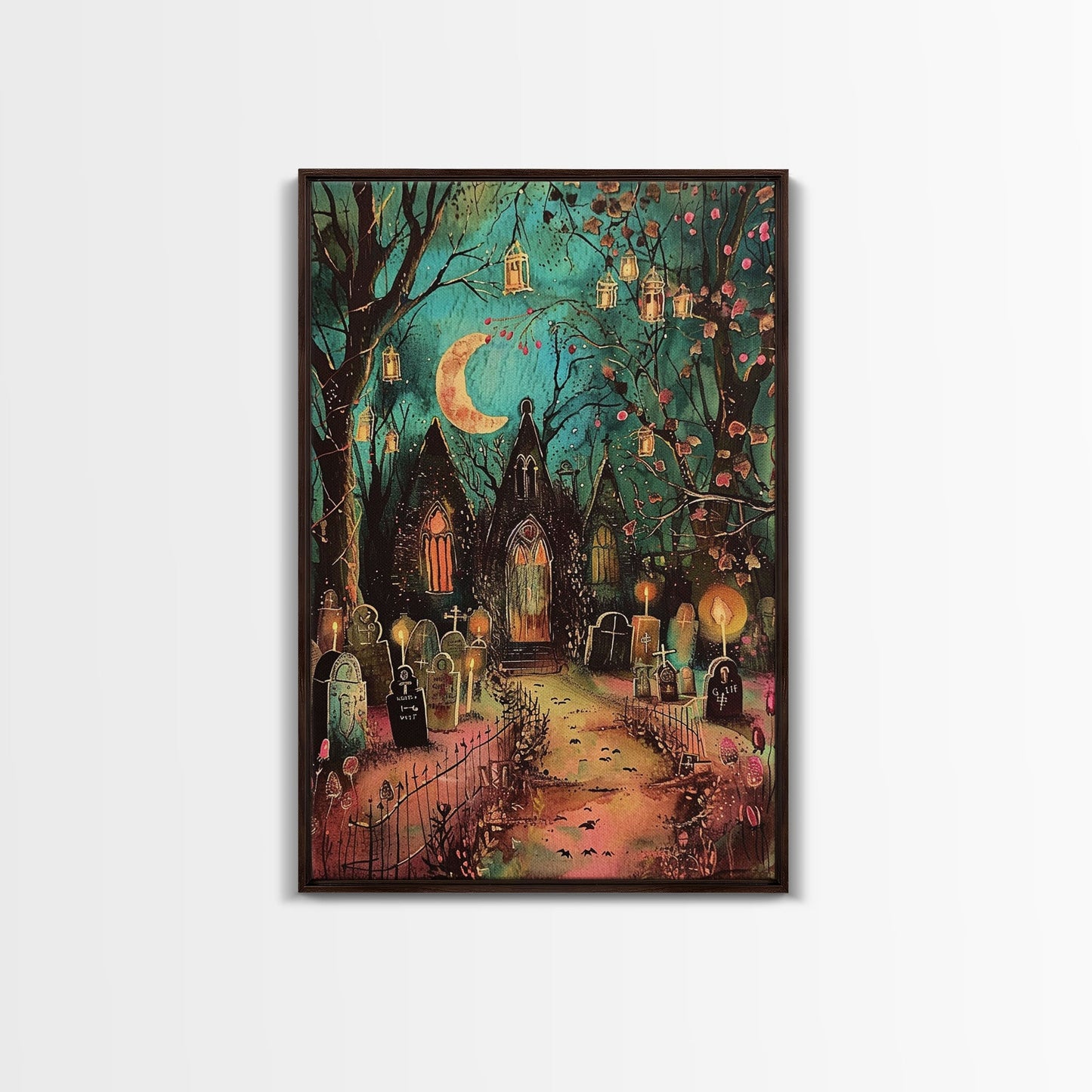 Haunted House Gothic Churchyard - Wall Art