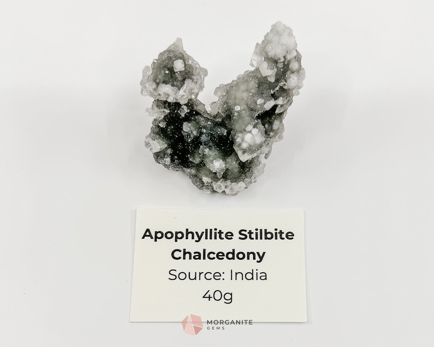 40g Apophyllite and Stilbite on Chalcedony – Natural Crystal Specimen