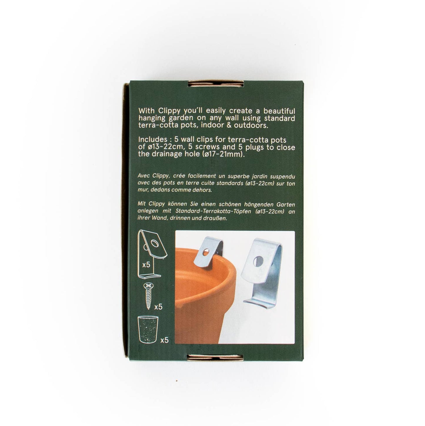 Wall mounting kit for 5 plant pots