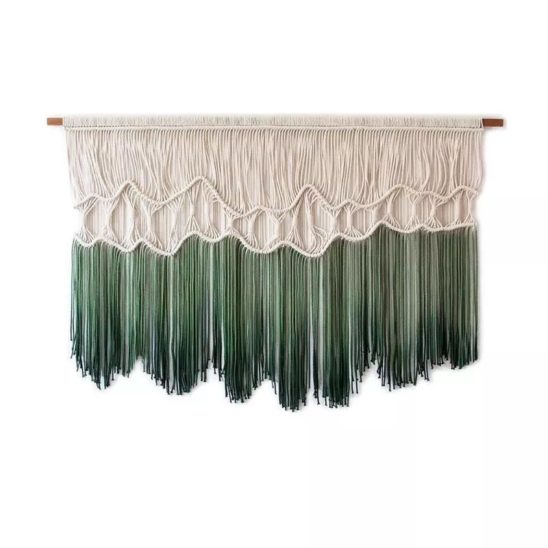 Green Ombre Macrame - handmade tapestry