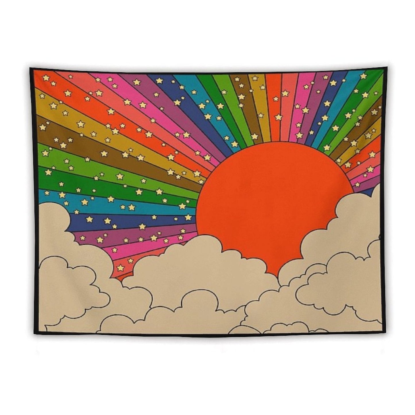 Rainbow 70s Sun Tapestry