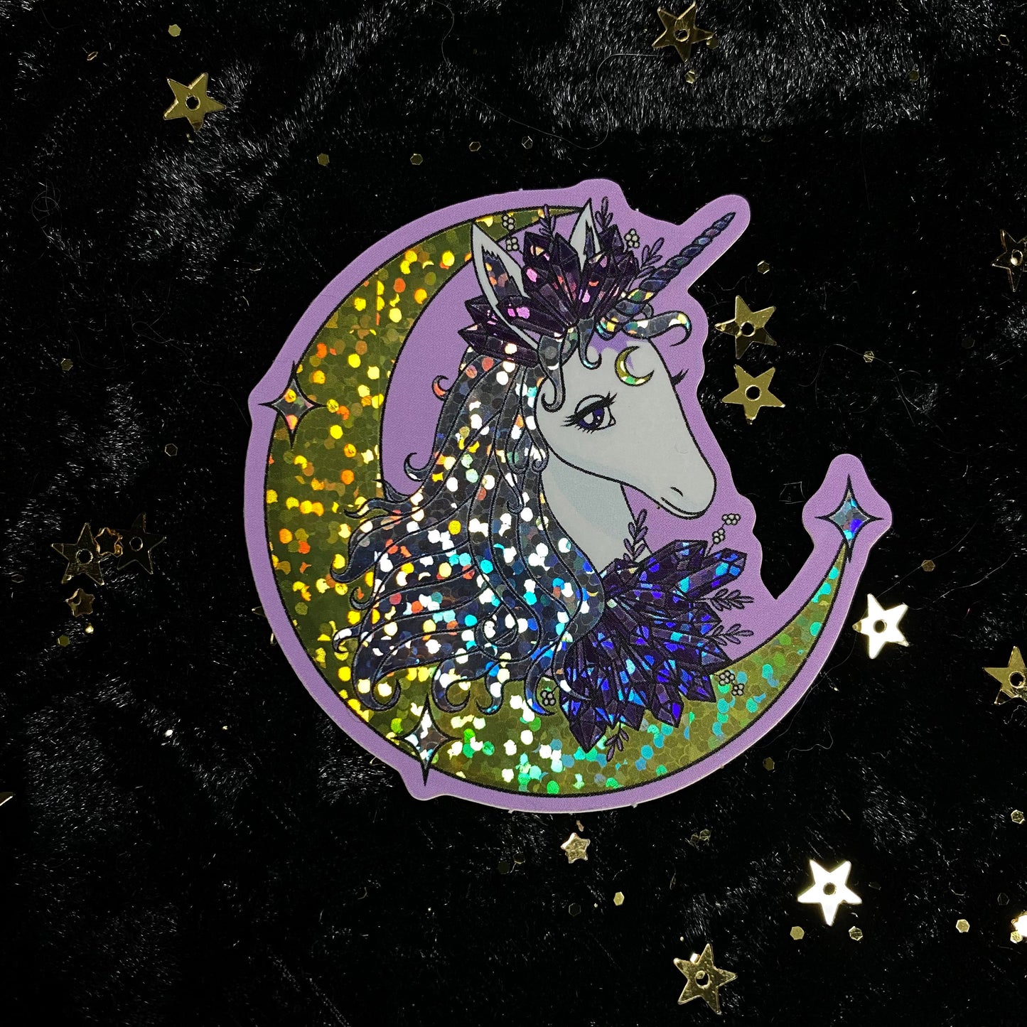 Glitter Crystal Unicorn Sticker