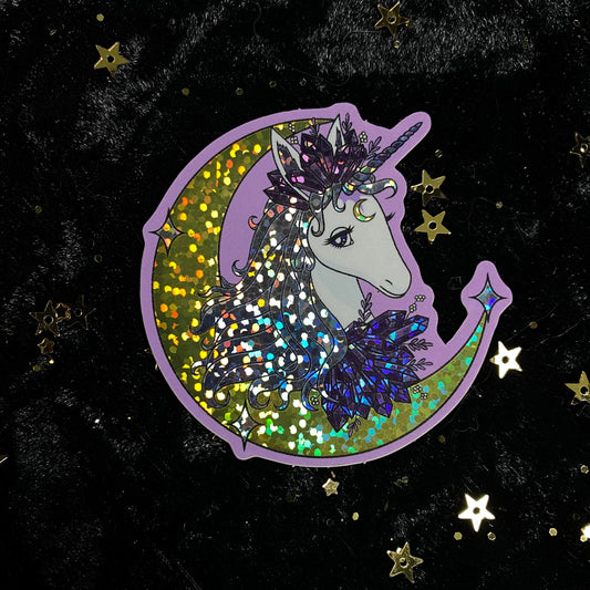 Glitter Crystal Unicorn Sticker