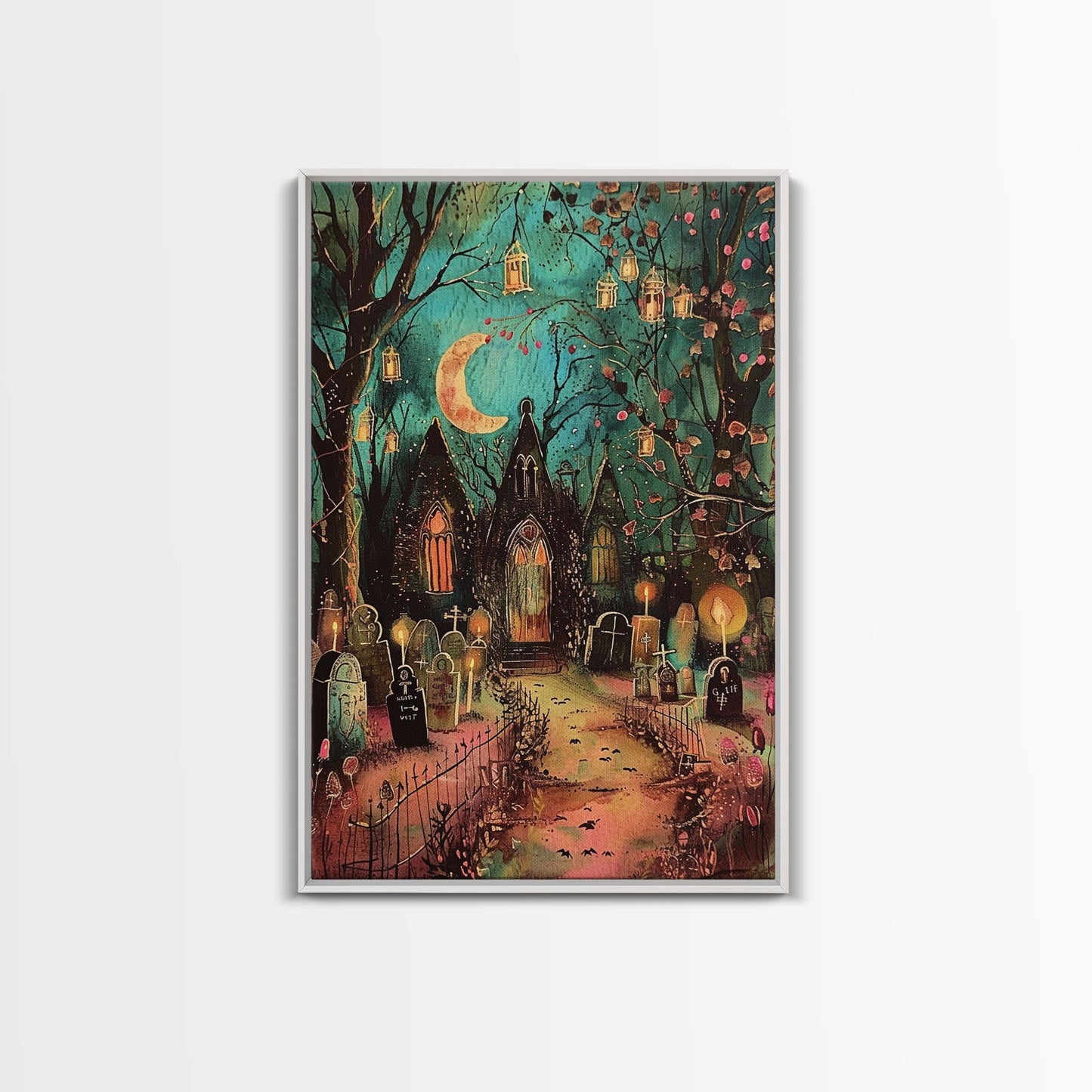 Haunted House Gothic Churchyard - Wall Art