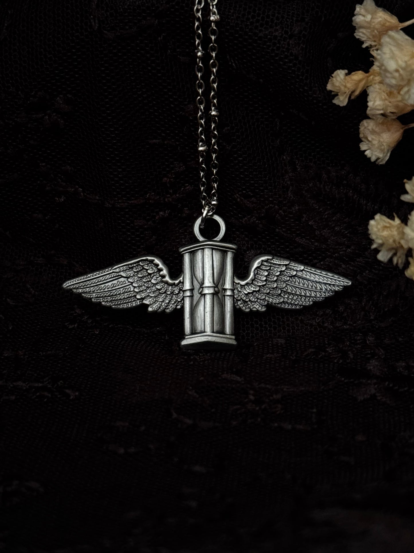 Carved In Stone- Hour Glass with Wings