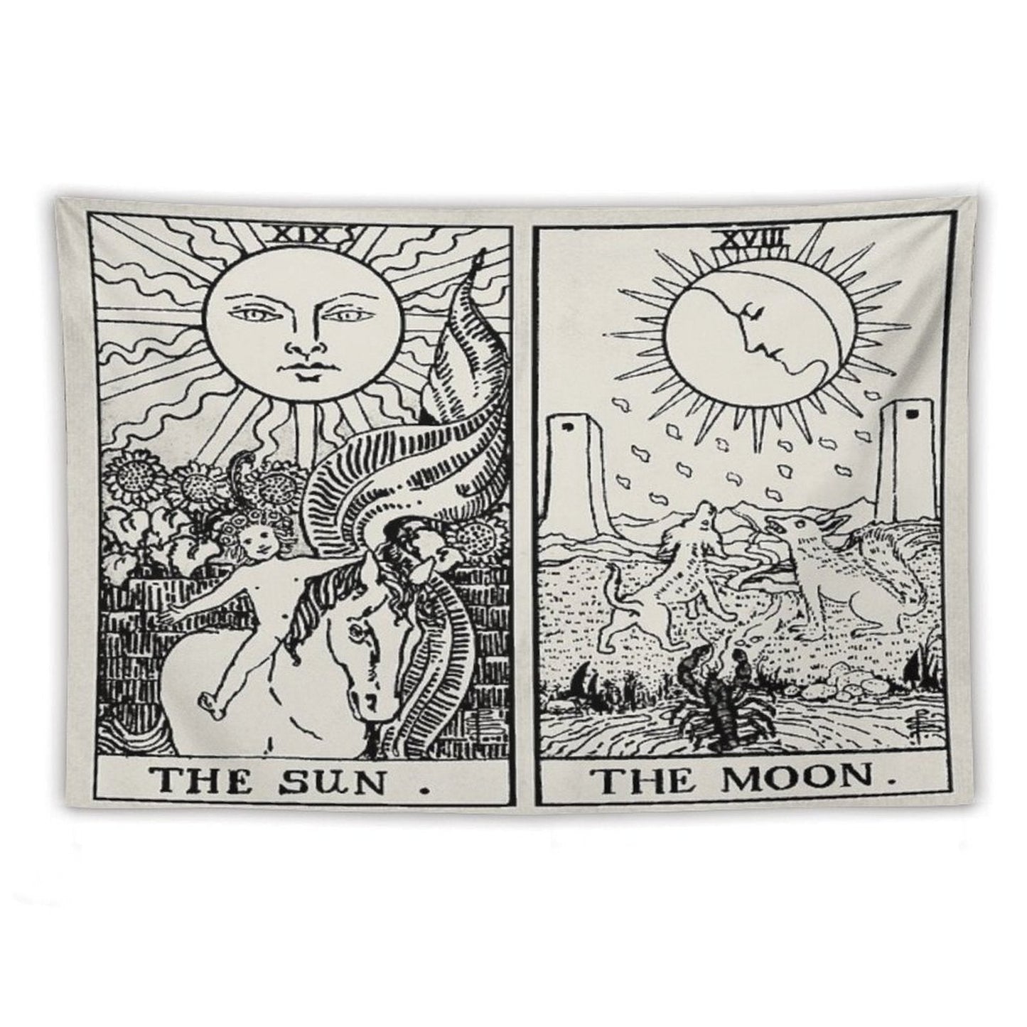 The Sun And Moon Tarot Cards Tapestry