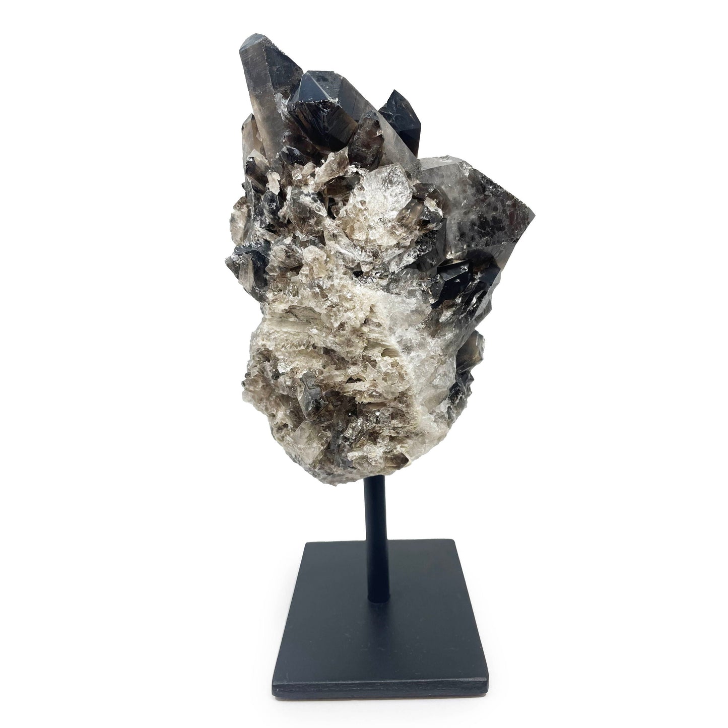 Smoky Quartz Cluster on Post Stand – Natural Crystal Display