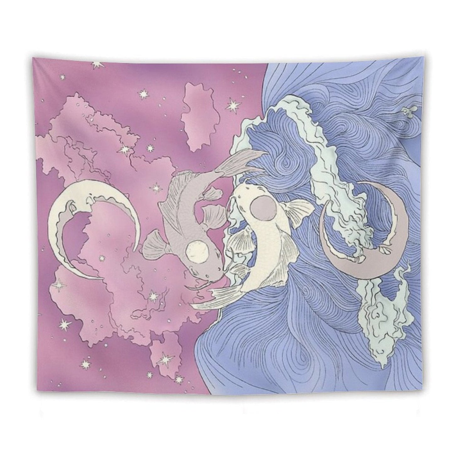Tui And La, Moon And Ocean Spirits Art Nouveau Tapestry