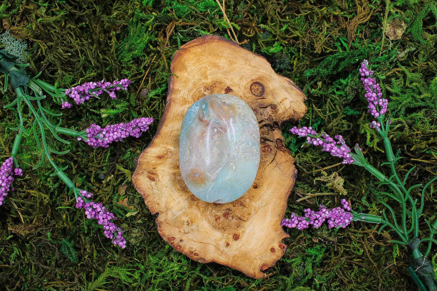Chinese Amazonite Palm Stone 2.5"