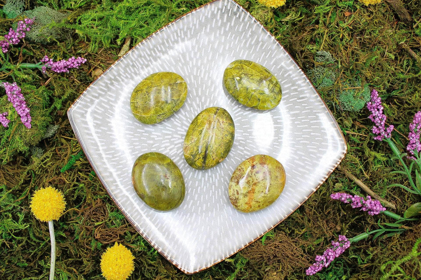 Green Opal Palm Stones (go-03) 2"