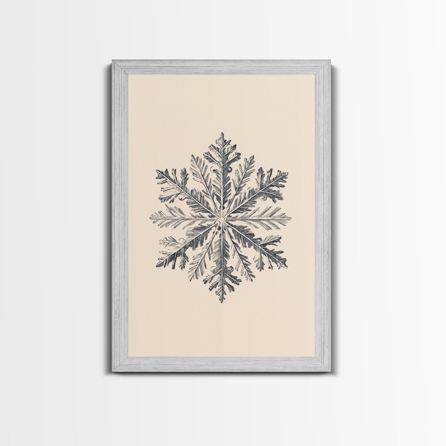Snowflake Canvas Print - Framed Canvas - Minimalist Christmas Art - Boho Christmas Art - Rustic Christmas Art - Winter Decor - Winter Art