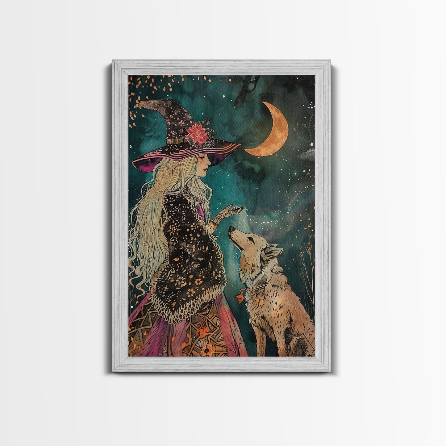 Witch and Dog - Wall Art