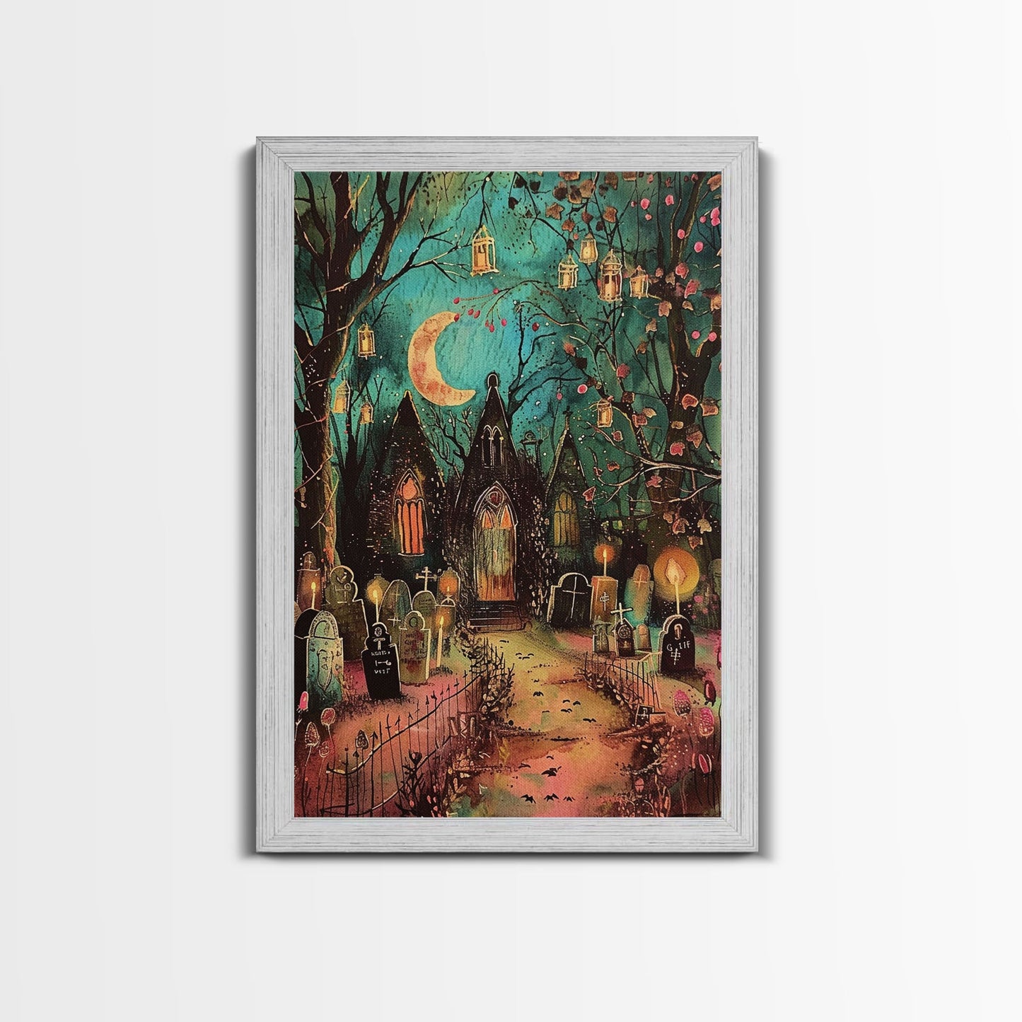 Haunted House Gothic Churchyard - Wall Art