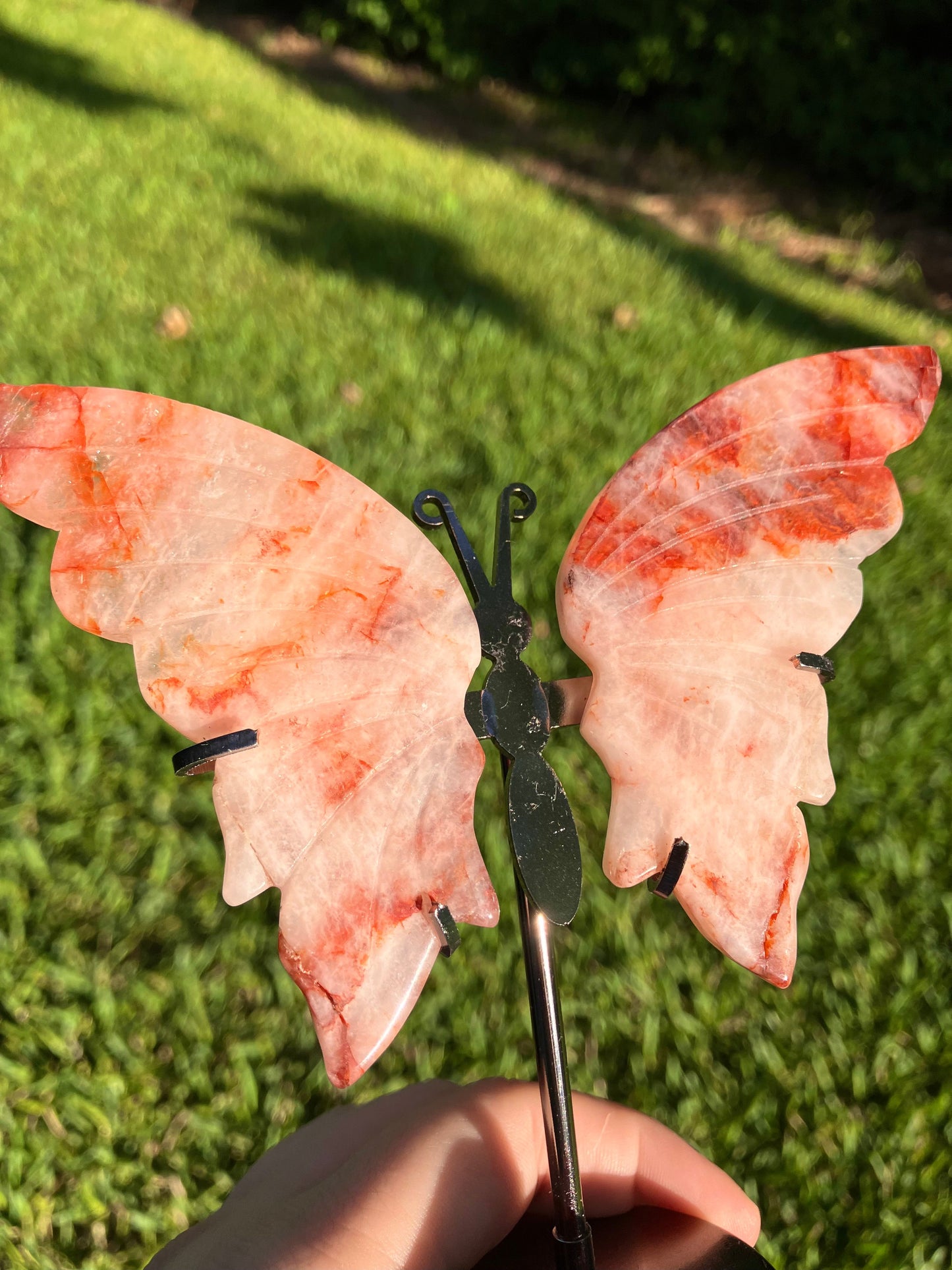 Fire Quartz Butterfly Carving - Ethically Sourced
