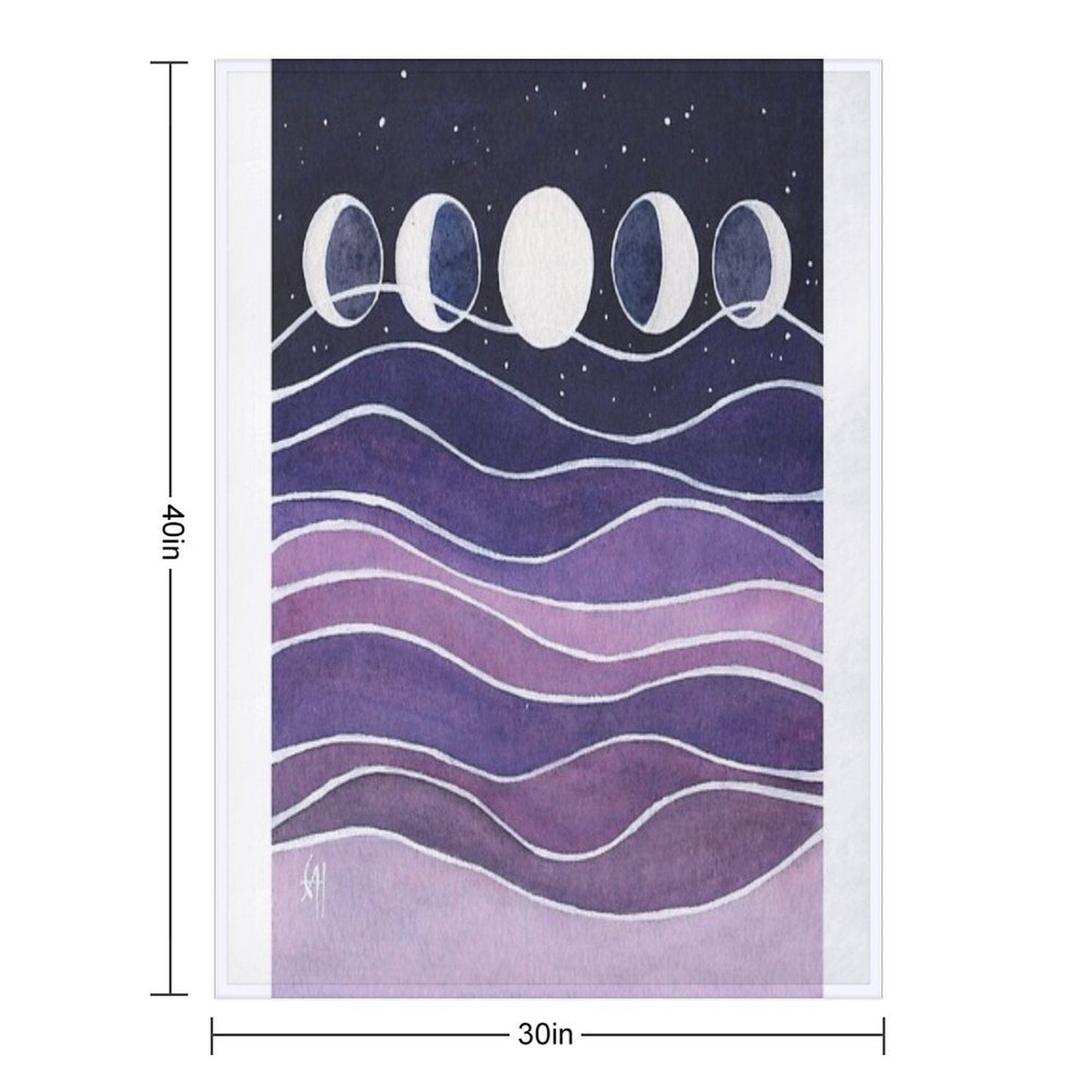 Purple Mountains & Moon Throw Blanket