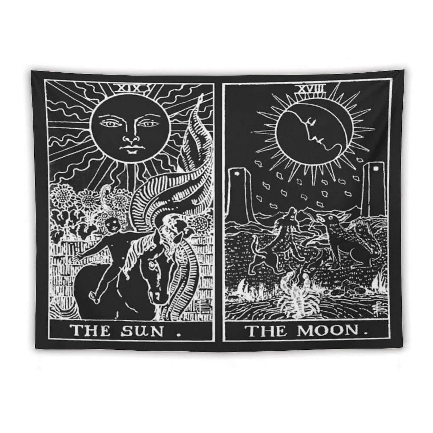 The Sun And Moon Tarot Cards Pearl & Obsidian Tapestry