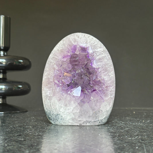 Superb Amethyst with Agate and Quartz formations, 5 in tall Extra Large Amethyst Cave
