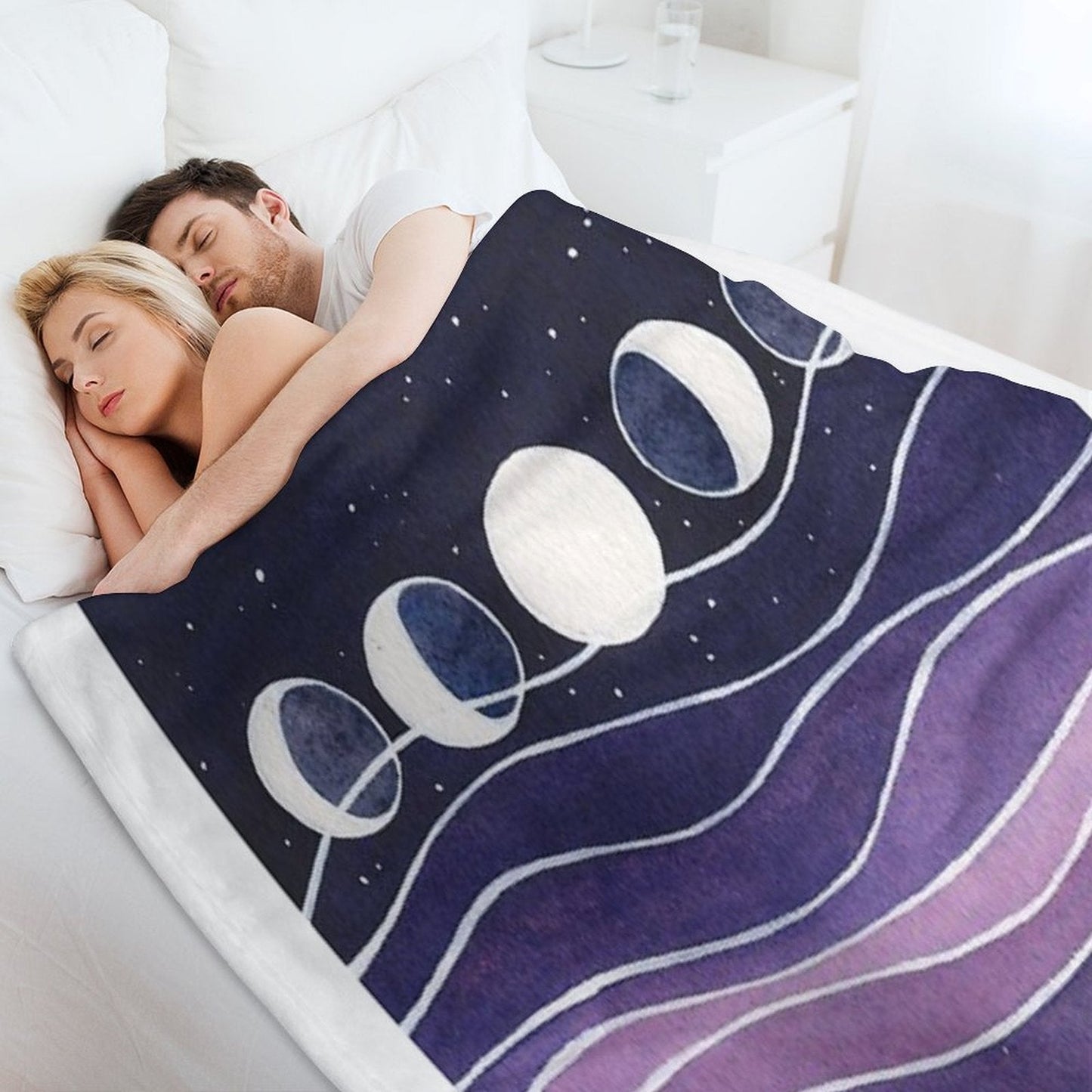 Purple Mountains & Moon Throw Blanket