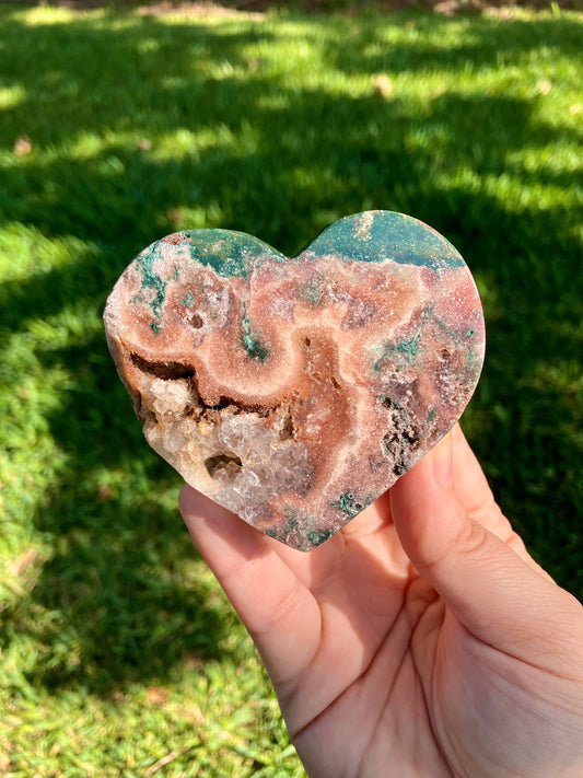 Pink Amethyst Heart with Stand