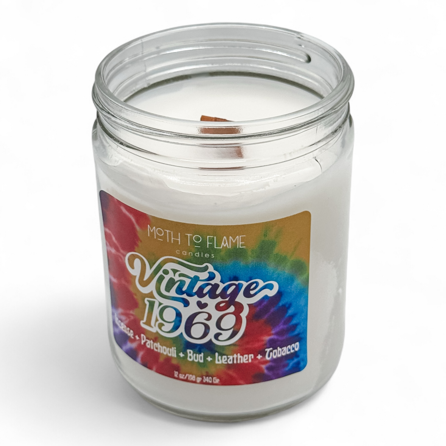 Vintage 1969 – 7 oz / 12 oz Candle - Cannabis Flower, Leather, Incense Resin