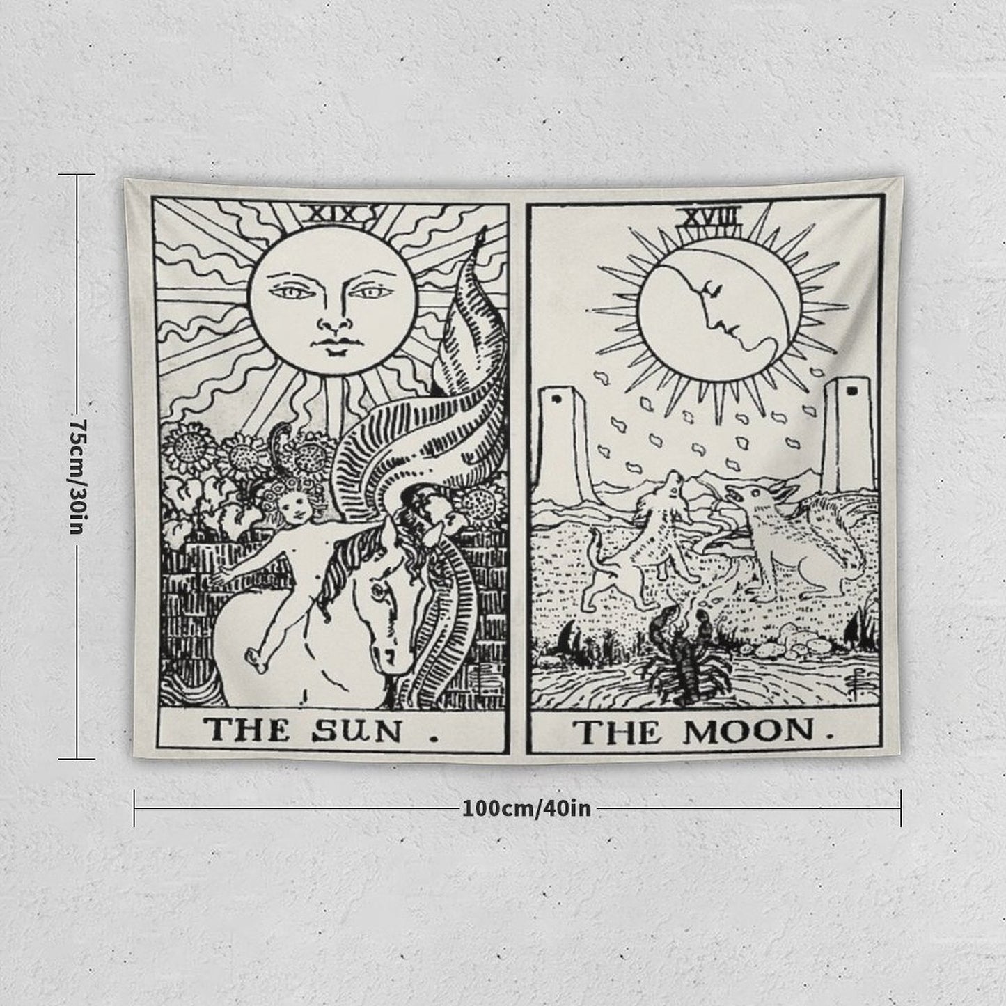 The Sun And Moon Tarot Cards Tapestry
