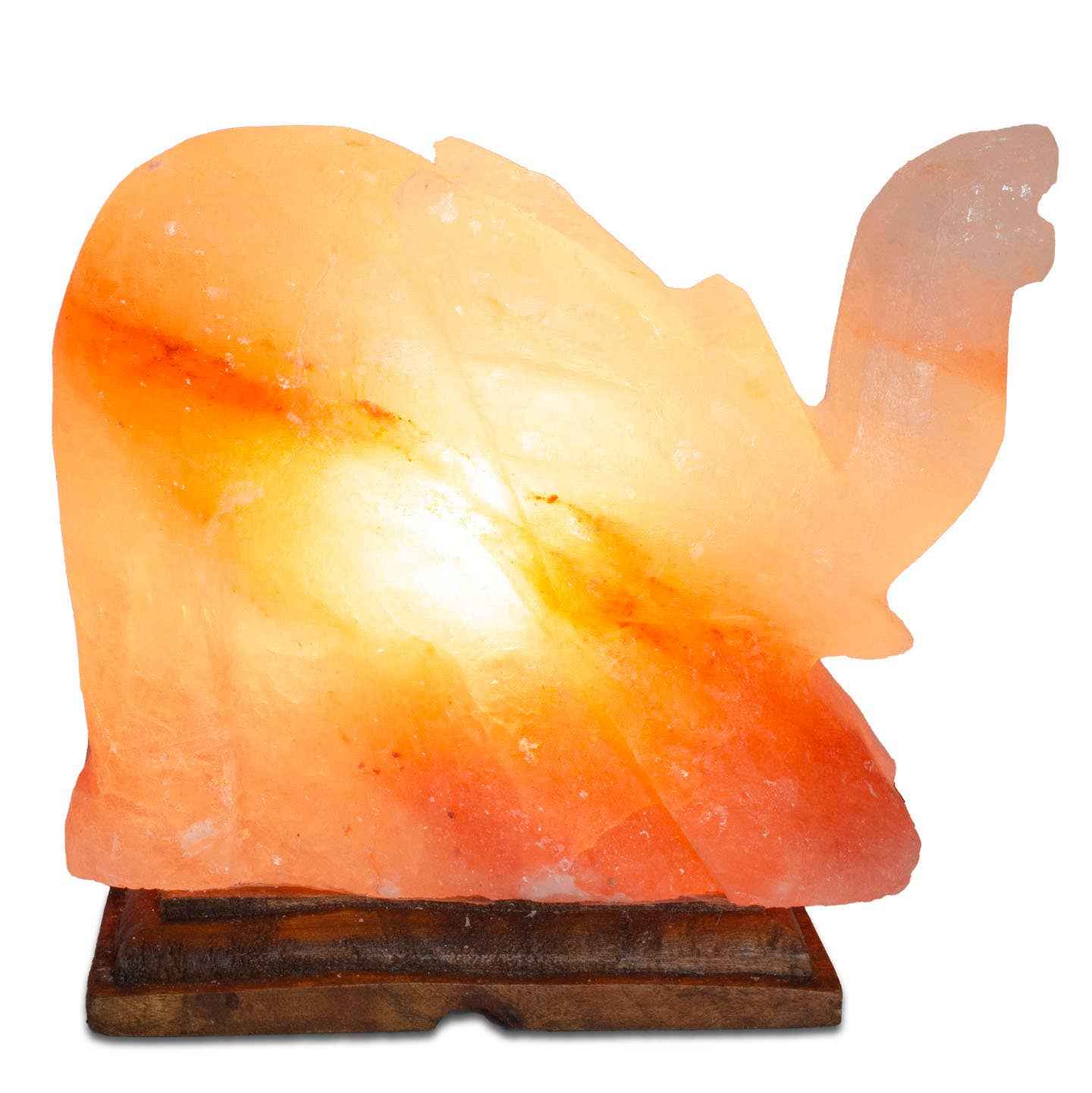 Elephant Shaped Salt Lamp - 9" avg. - Cord, Bulb, Dimmer