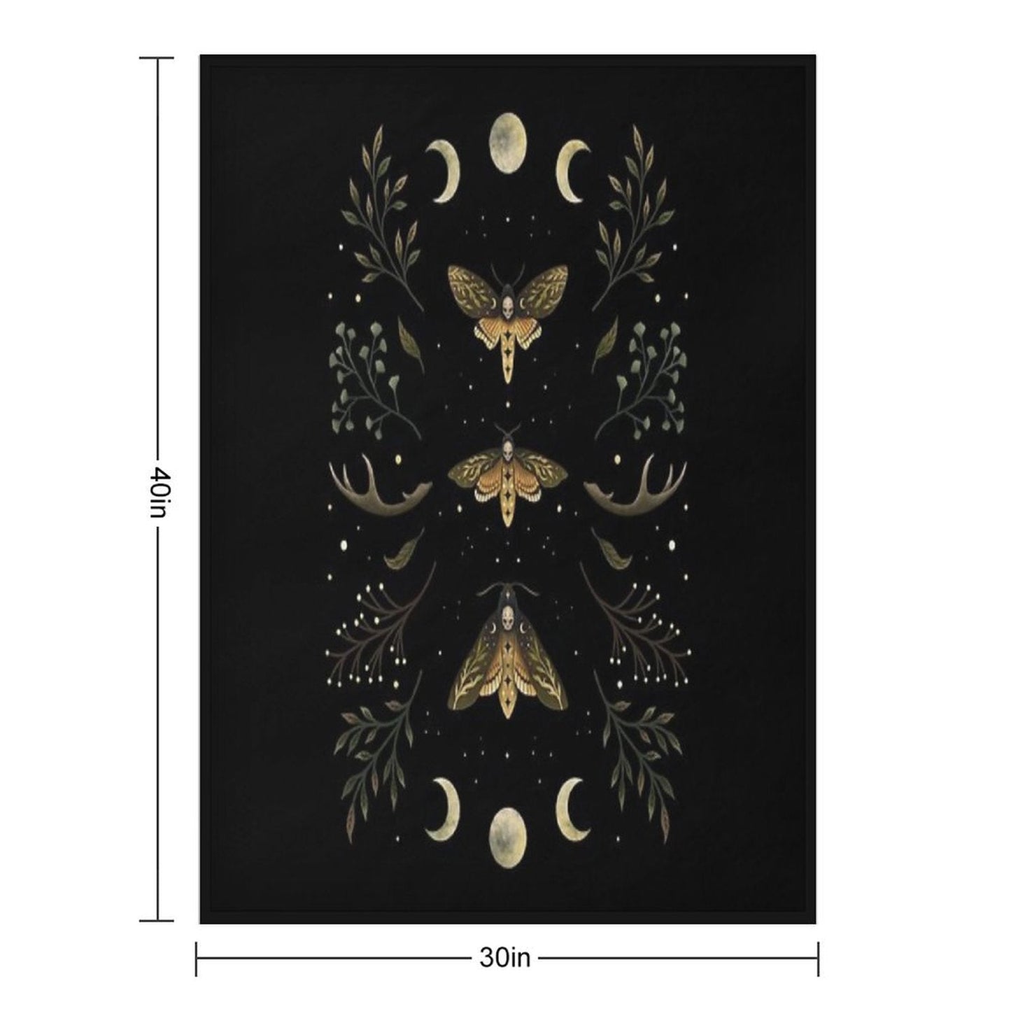 Death Head Moths Night Throw Blanket