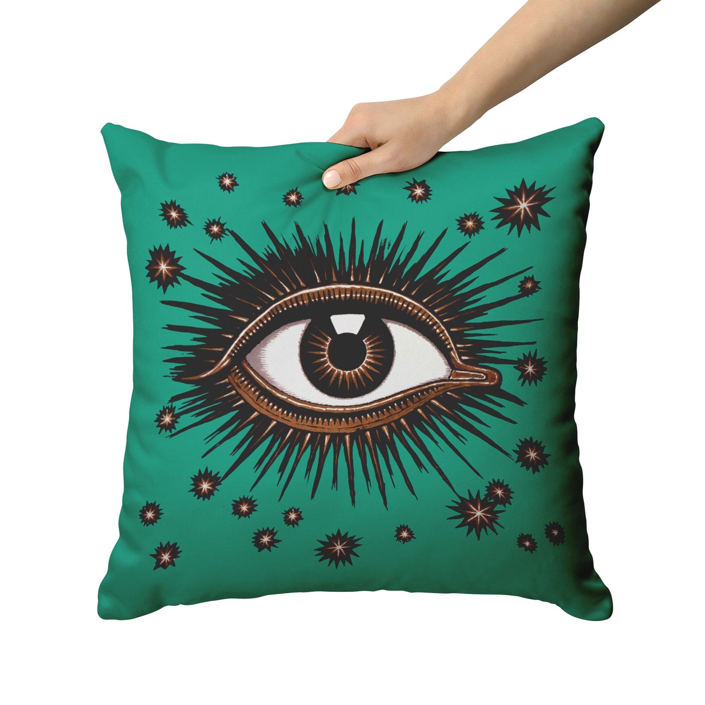 "All Seeing Eye" - Throw Pillow (Teal)