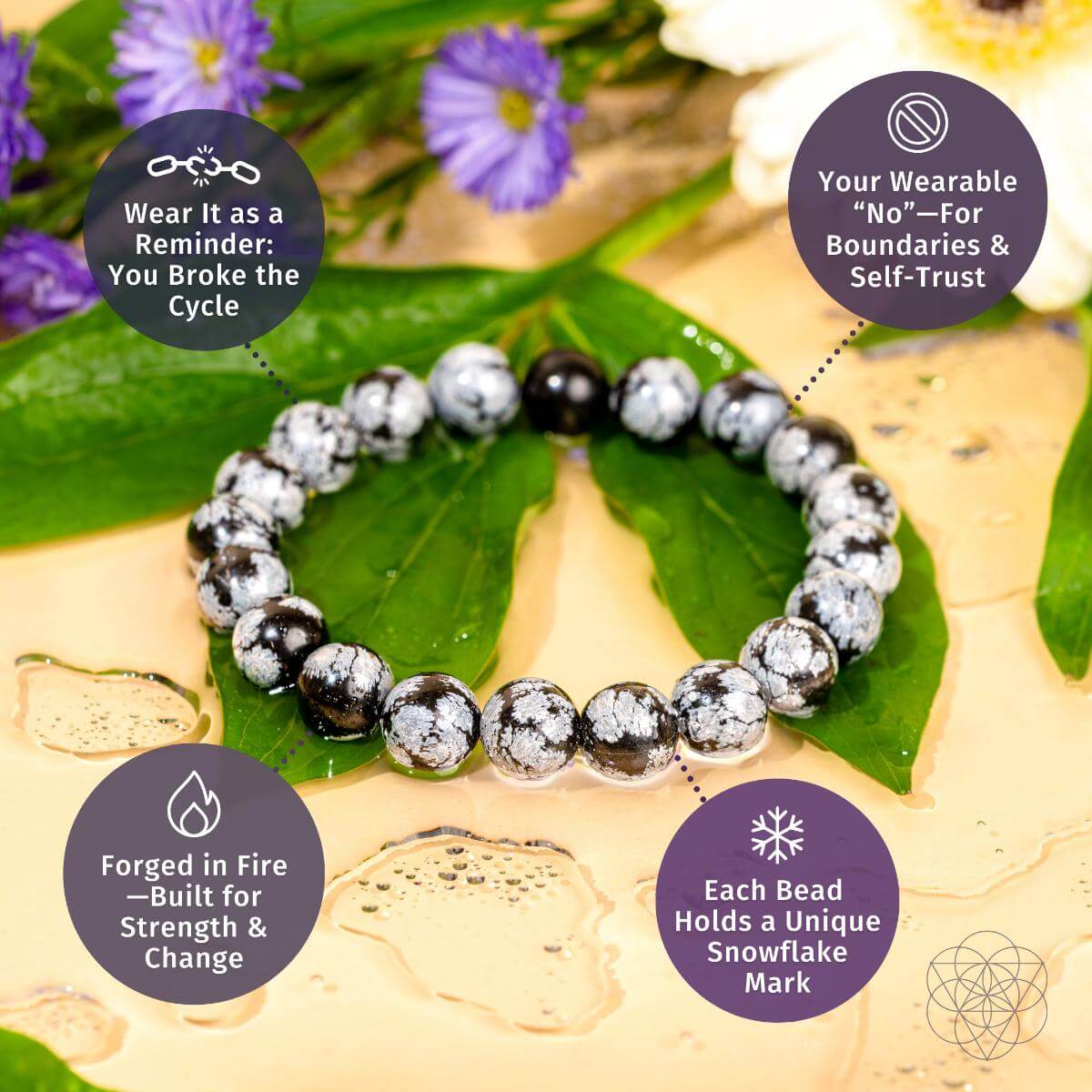 Snowflake Obsidian Bracelet