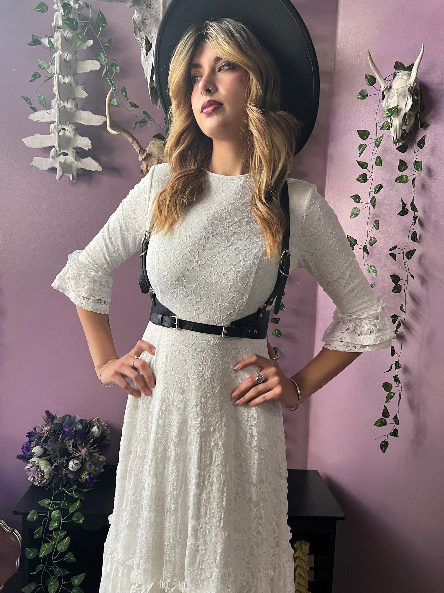 Ivory Floral Lace Maxi Dress