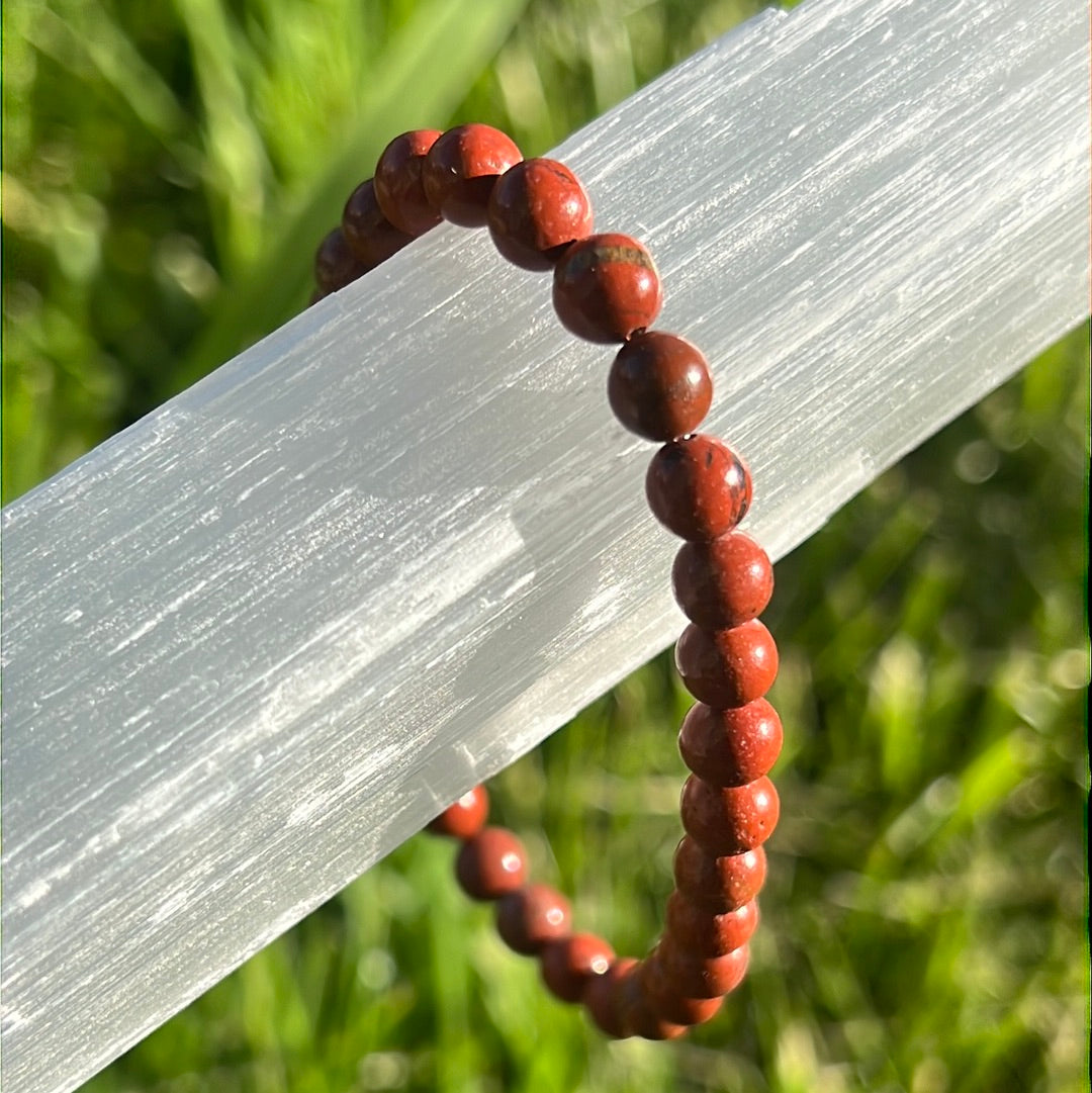 Red Jasper Stretchable Bracelet - sexual desire and playfulness