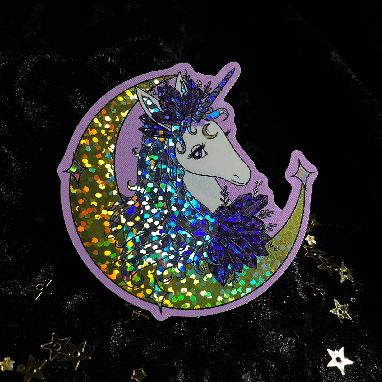 Glitter Crystal Unicorn Sticker