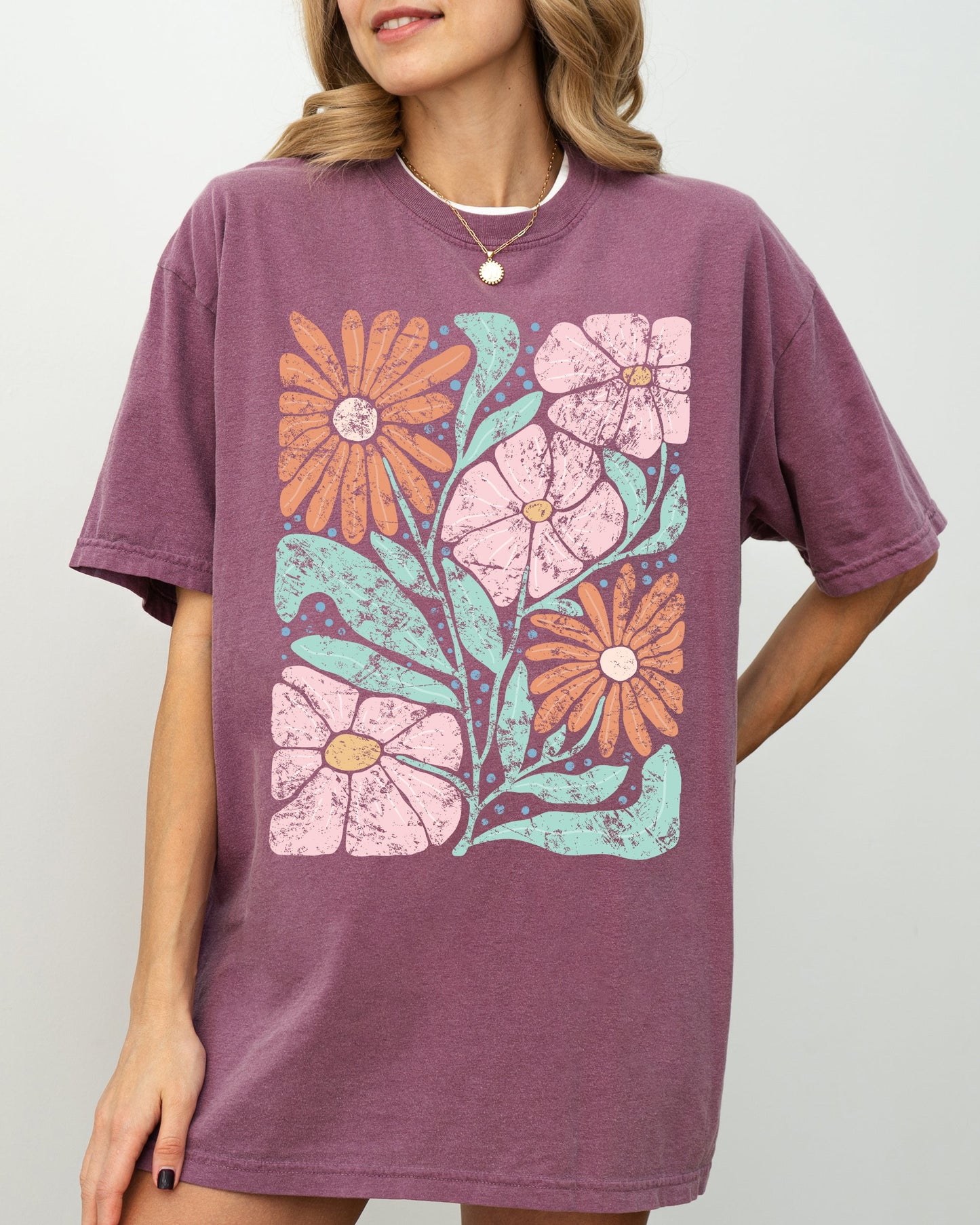 Bohemian Abstract Flowers - Comfort Colors TShirt