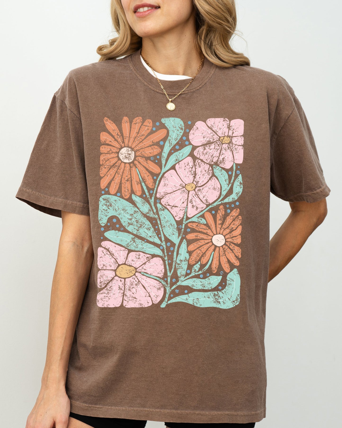 Bohemian Abstract Flowers - Comfort Colors TShirt