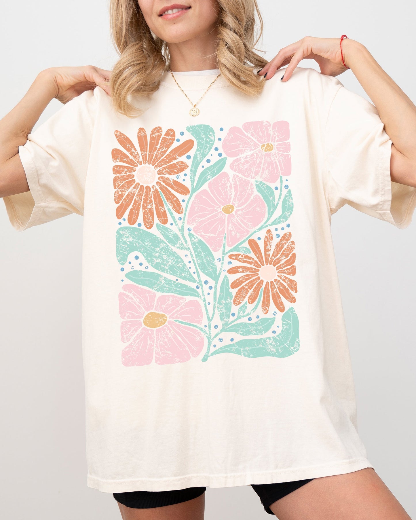 Bohemian Abstract Flowers - Comfort Colors TShirt