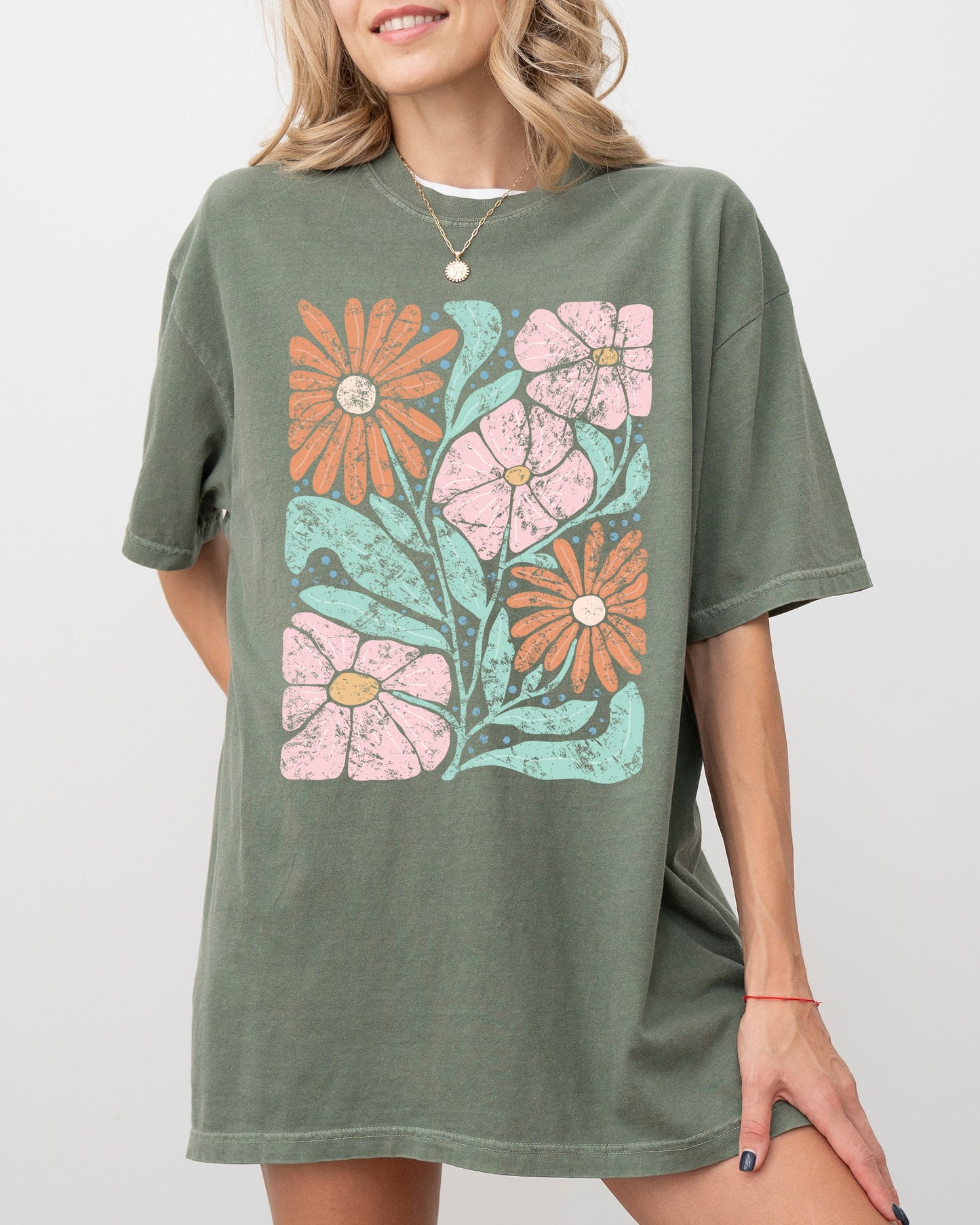 Bohemian Abstract Flowers - Comfort Colors TShirt