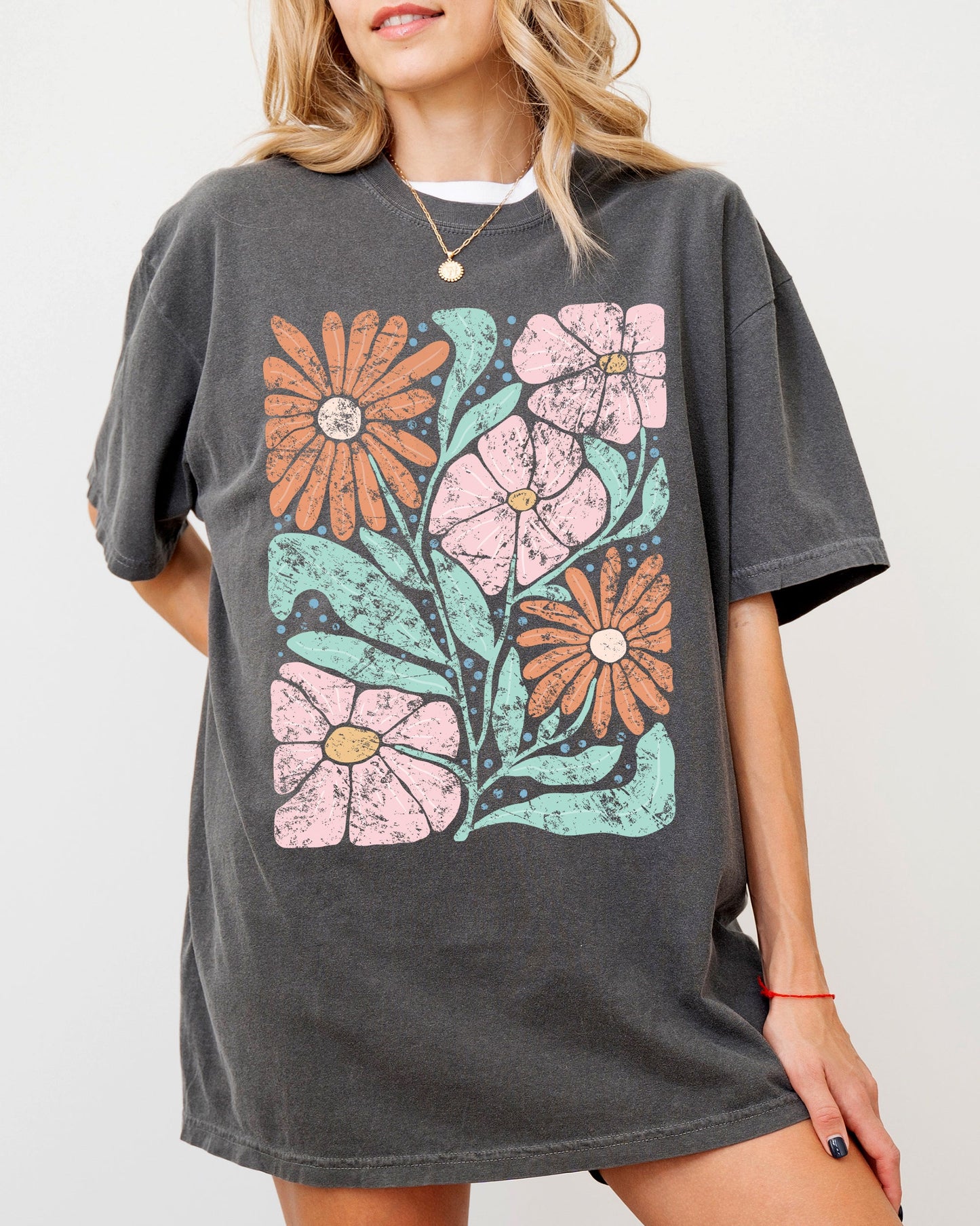 Bohemian Abstract Flowers - Comfort Colors TShirt