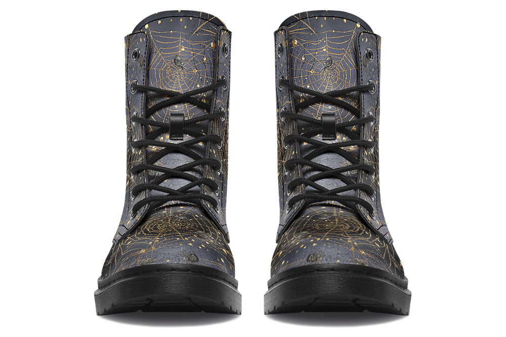 Vegan Ankle Boots - Enchanted Night Webs