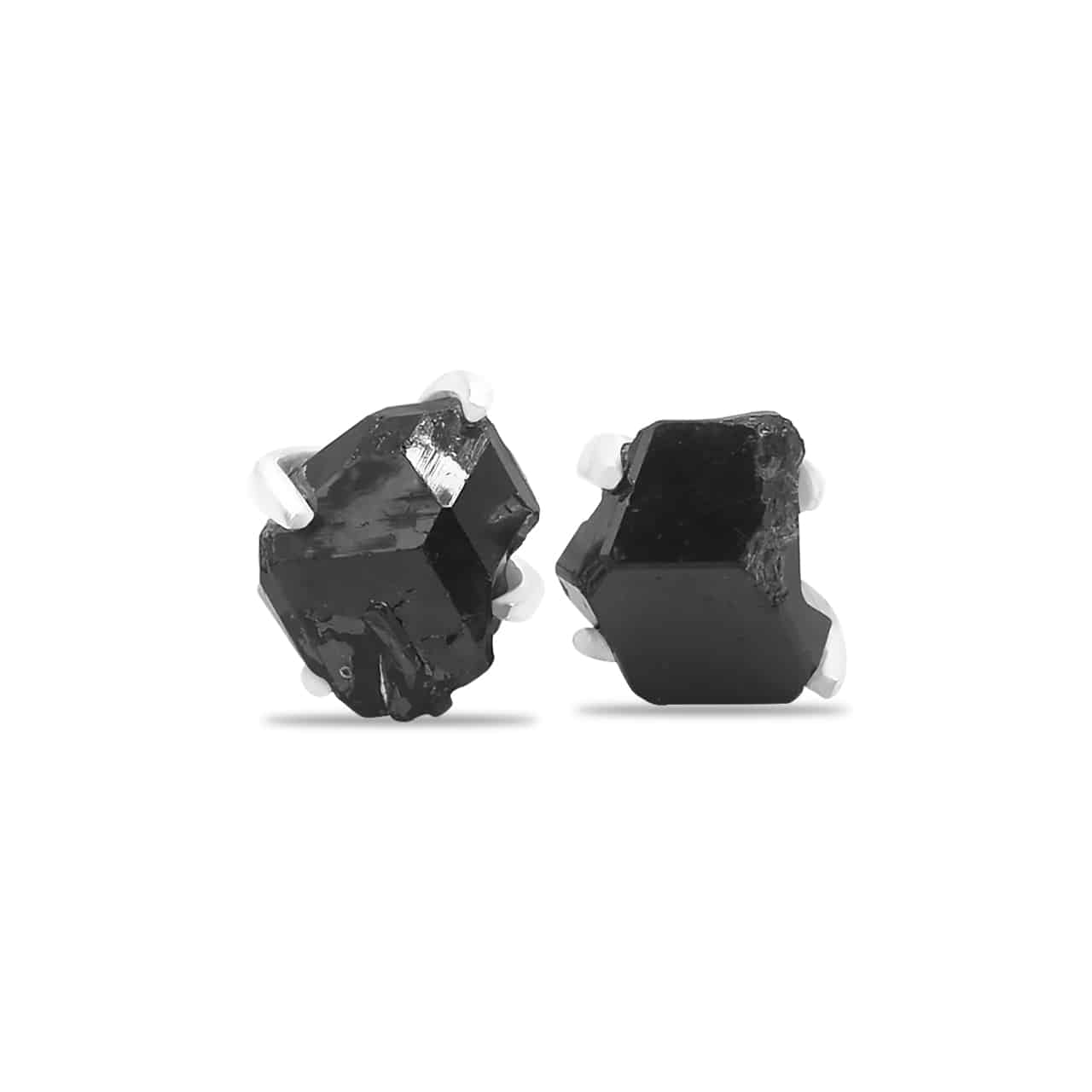 Starborn Black Garnet Crystal Post Earrings in Sterling Silver