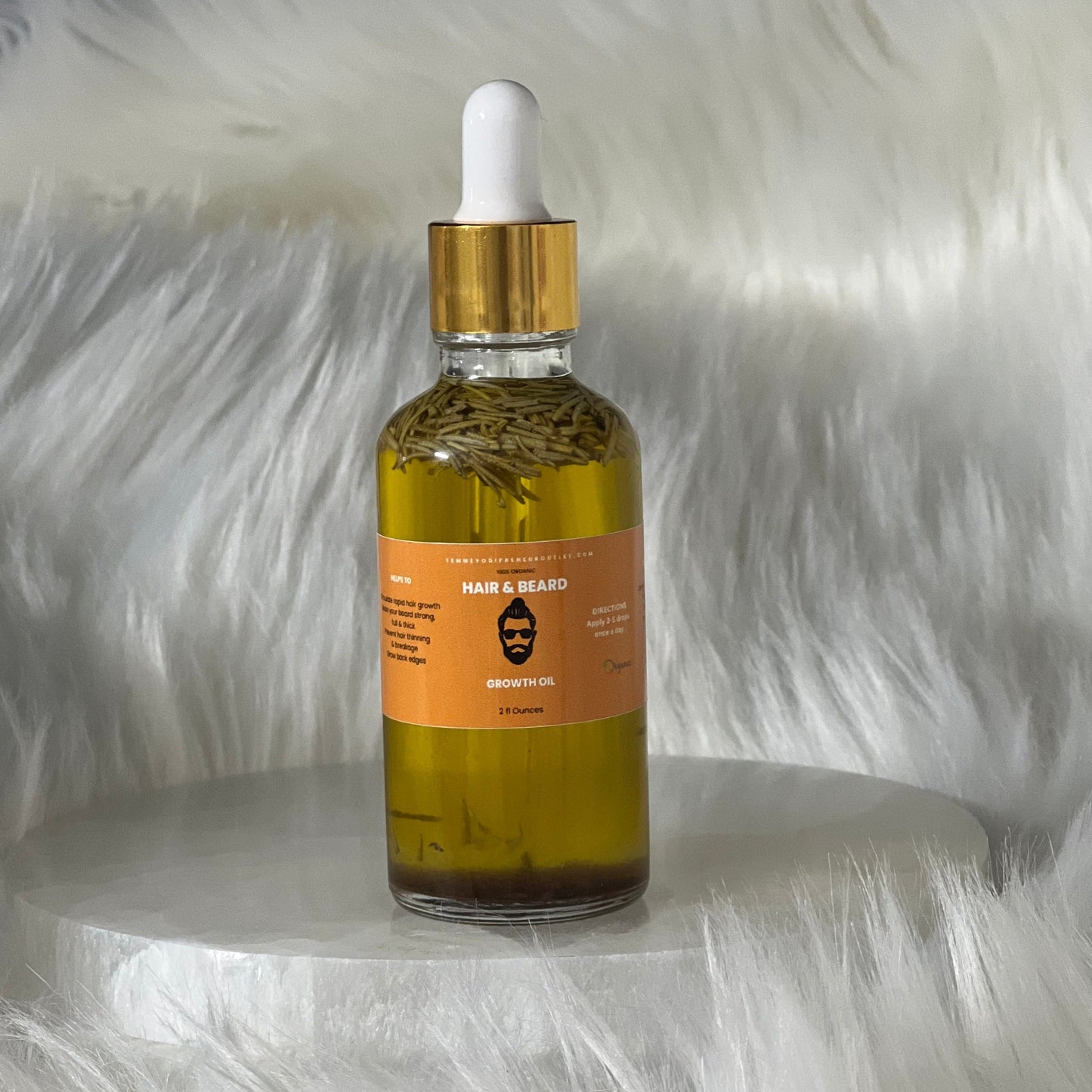 Organic Beard & Hair Growth Oil – 2oz Handmade Natural Formula