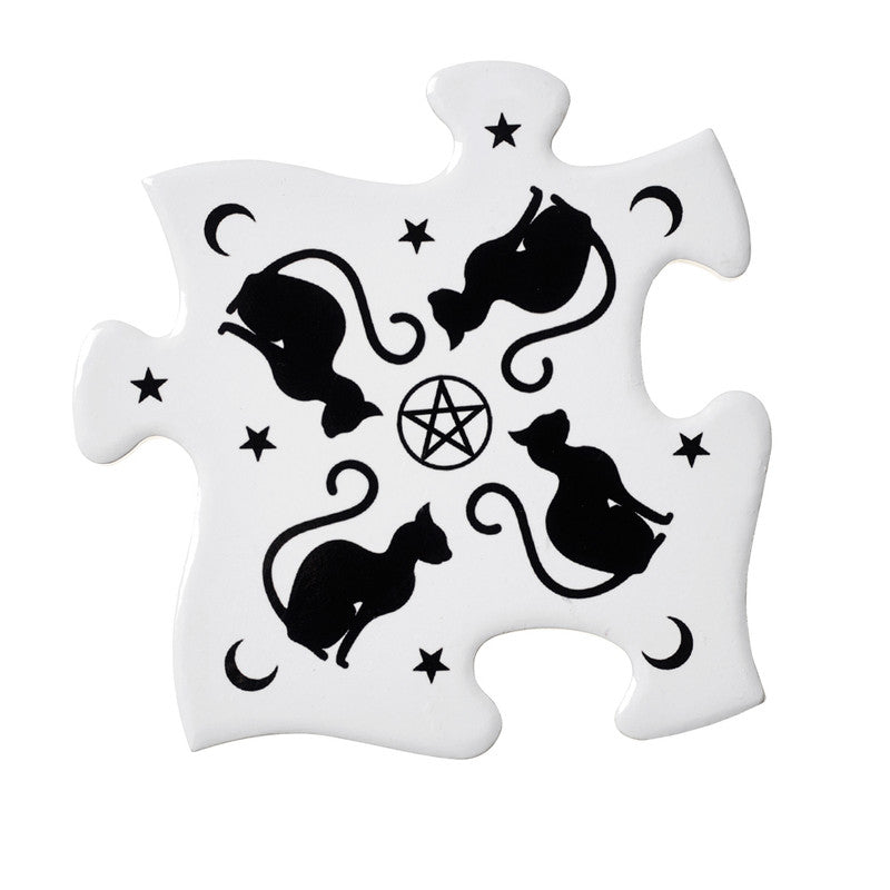 Black Cats Coaster Set