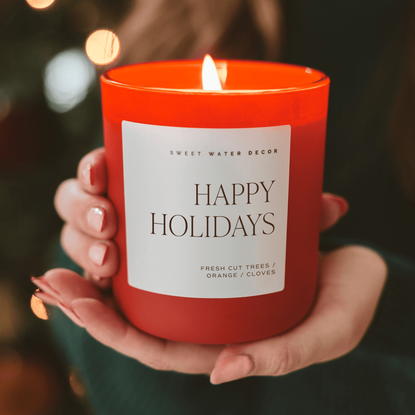 "Happy Holidays" 15oz Soy Candle - Apple, Cinnamon, Spruce, Orange, Clove