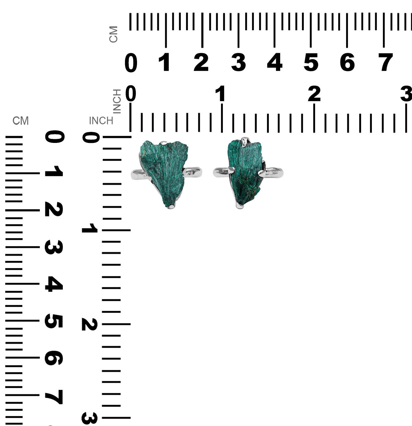 Starborn Raw Malachite Prong Set Ring in Fine Sterling Silver