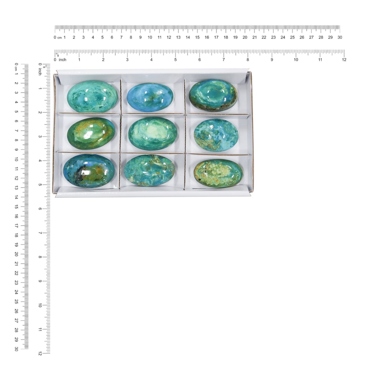 Starborn Peruvian Blue Opal Palm Stones 300 grams - 9 Pieces