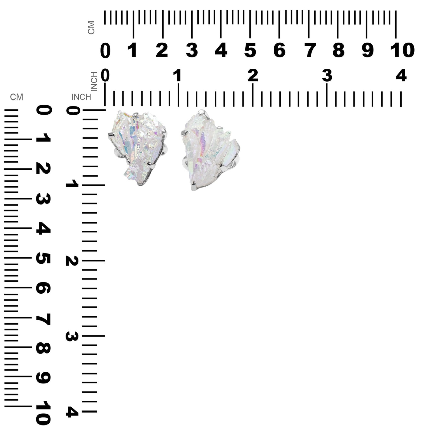 Starborn Angel Aura Quartz Crystal Ring in Sterling Silver