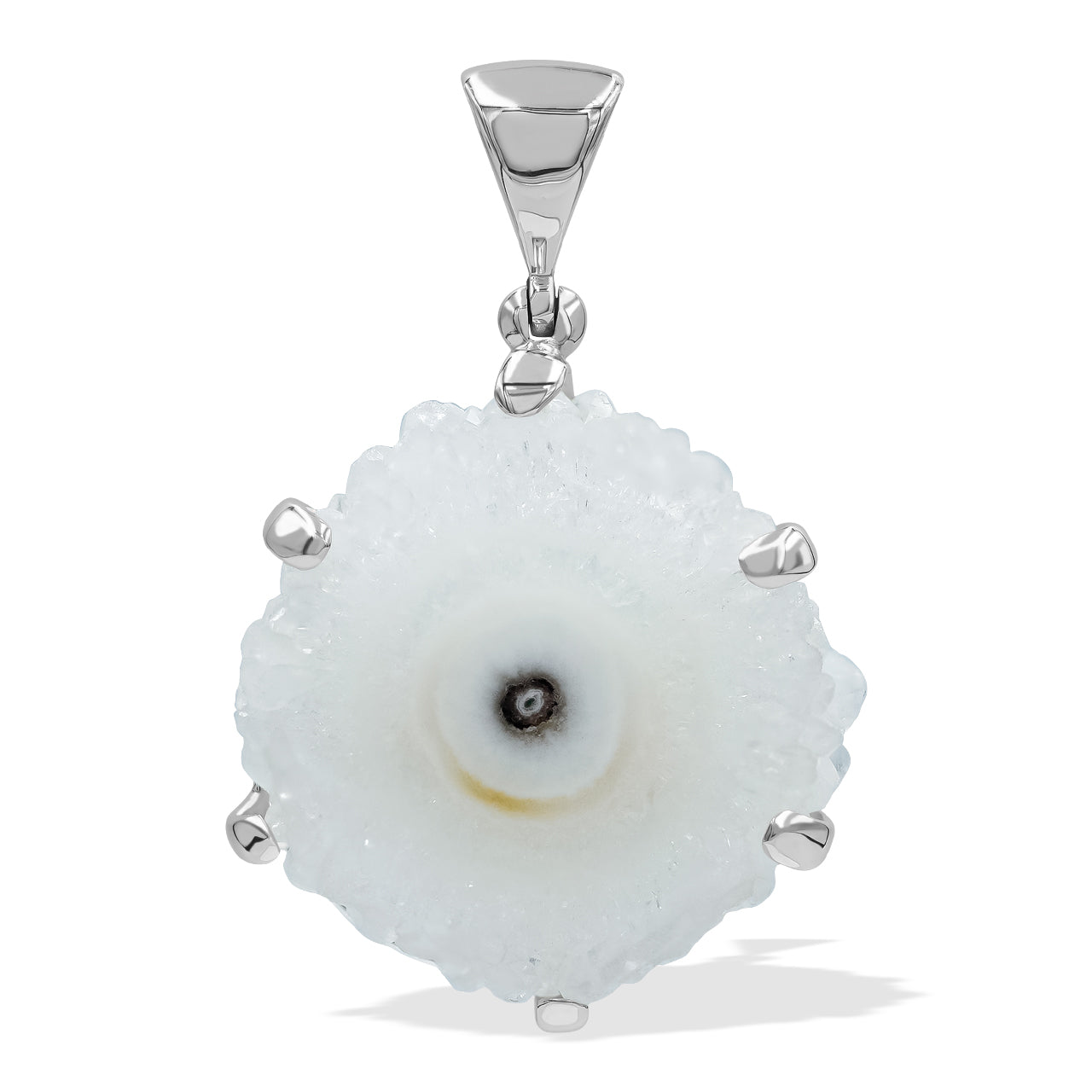 Starborn Quartz Rosettes Prong Set Pendant in Sterling Silver