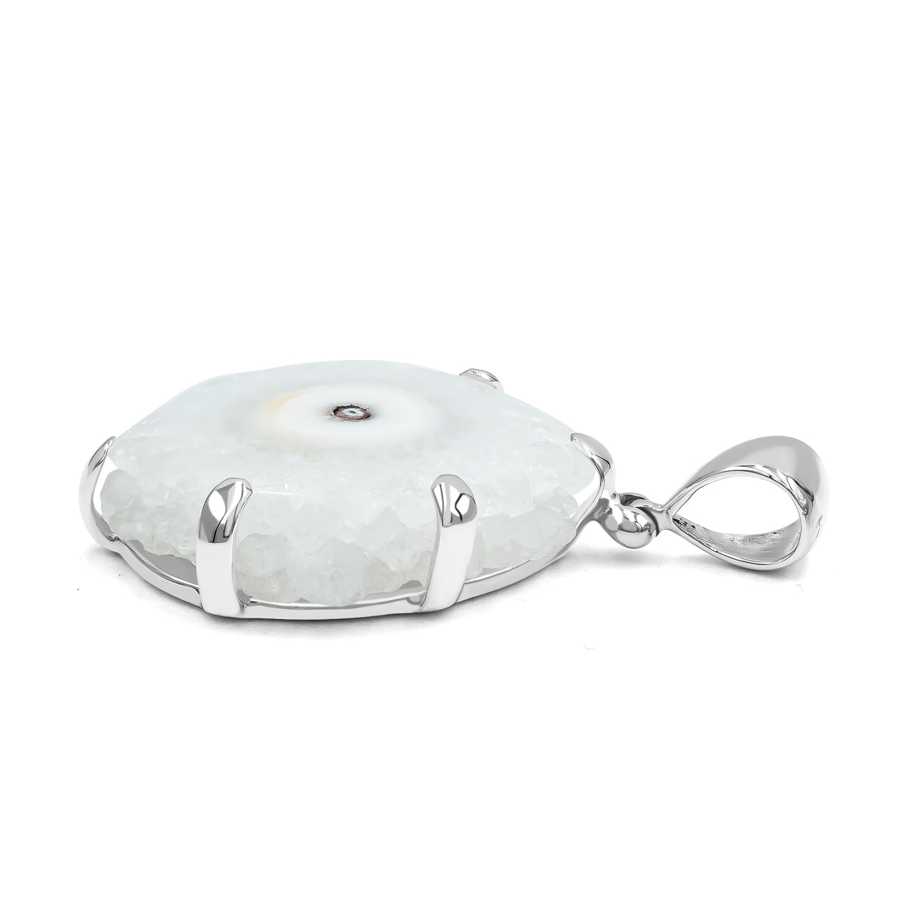 Starborn Quartz Rosettes Prong Set Pendant in Sterling Silver