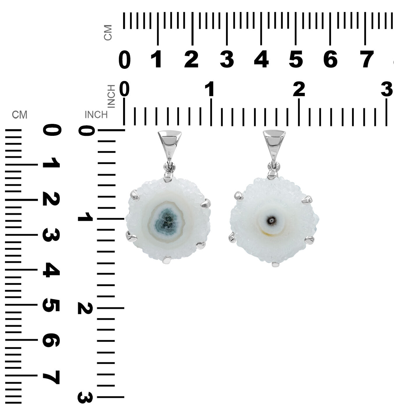 Starborn Quartz Rosettes Prong Set Pendant in Sterling Silver