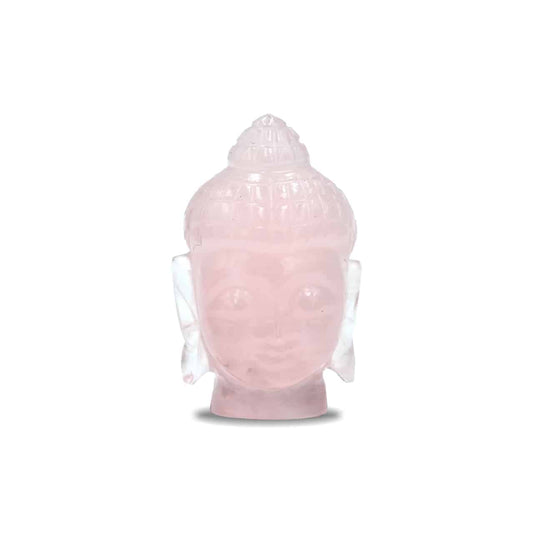 XL Hand Carved Rose Quartz Buddha Head - 1 Piece