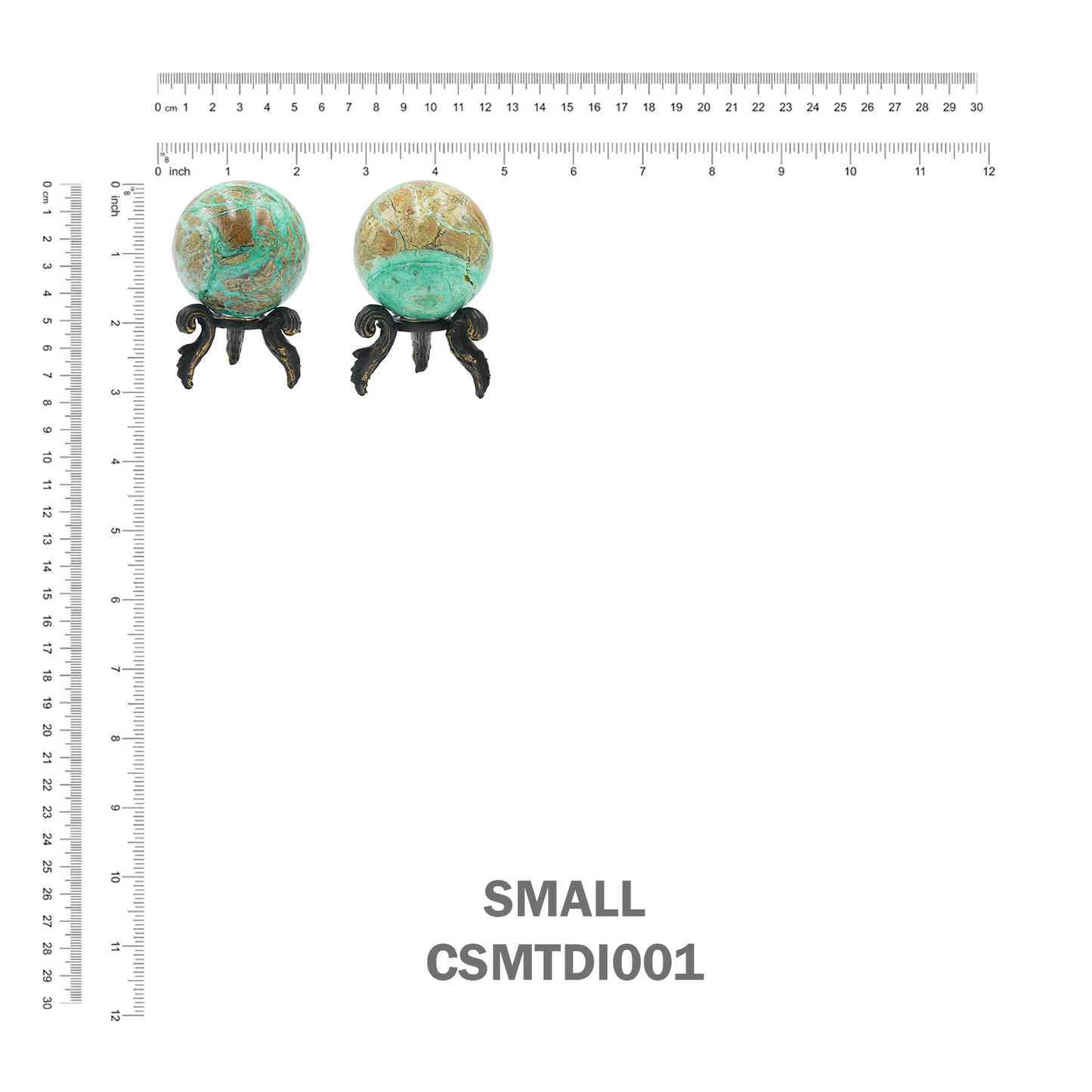 Smithsonite Display Sphere with Brass Decorative Display